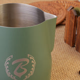 BARISTASPACE STAINLESS STEEL LATTE ART MILK JUG TEFLON GREEN