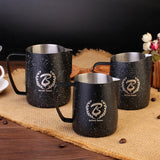 BARISTASPACE  STAINLESS STEEL LATTE ART MILK JUG Teflon Black/White/Pink