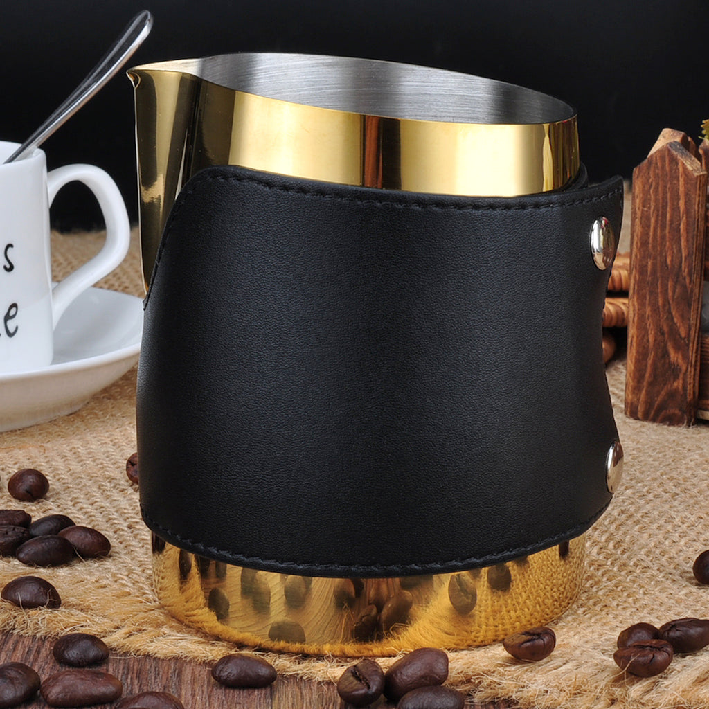 Handle Free Milk Jug Gold/Black 450ml – BaristaSpace Espresso
