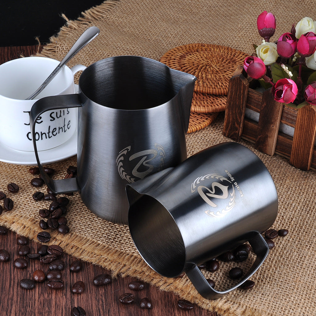 latte macchiato, pouring espresso in glass, pitcher with coffee, milk foam,  energy and caffeine Stock Photo by LightFieldStudios