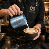 Barista Space Titanium Forge 600ml Milk Pitcher | 99.9% Pure Titanium, Natural Ice-Crystal Finish, Zero Coating