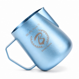 Barista Space Titanium Forge 600ml Milk Pitcher | 99.9% Pure Titanium, Natural Ice-Crystal Finish, Zero Coating