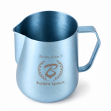 Barista Space Titanium Forge 600ml Milk Pitcher | 99.9% Pure Titanium, Natural Ice-Crystal Finish, Zero Coating