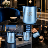 Barista Space Titanium Forge 600ml Milk Pitcher | 99.9% Pure Titanium, Natural Ice-Crystal Finish, Zero Coating