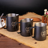 BARISTASPACE  STAINLESS STEEL LATTE ART MILK JUG Teflon Black/White/Pink