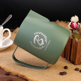 BARISTASPACE STAINLESS STEEL LATTE ART MILK JUG TEFLON GREEN