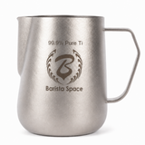 Barista Space Titanium Forge 600ml Milk Pitcher | 99.9% Pure Titanium, Natural Ice-Crystal Finish, Zero Coating