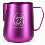 Barista Space Titanium Forge 600ml Milk Pitcher | 99.9% Pure Titanium, Natural Ice-Crystal Finish, Zero Coating