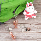 3pcs Gold Color Keychains Set for Barista Small Accessories