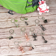 10pcs/Set Coffee key chains Family for Barista Espresso Accessories