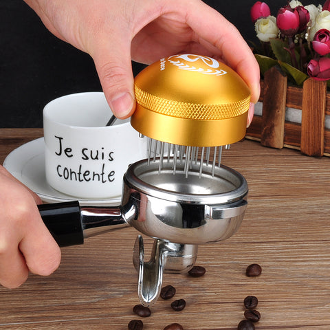 Barista Tools Gold Set （7 Items） for Christmas (Save 50USD)> BaristaSp –  BaristaSpace Espresso Coffee Tool including milk jug,tamper and distributor  for sale.
