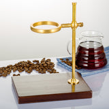 Alternative Height Copper Filter Coffee Brewing Holder with Solid Wood Base