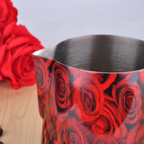 Espresso Coffee Frothing jug- BaristaSpace 1.0 Plus Red Rose Style