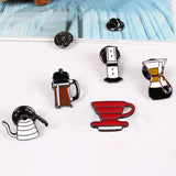 5pcs/Set Coffee Barista Pins Accessories Brooches Cosplay Small Decoration