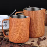 Wooden Color Latte Art Milk pitcher-BaristaSpace 1.0 Plus