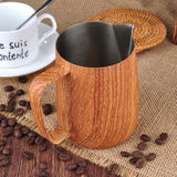 Wooden Color Latte Art Milk pitcher-BaristaSpace 1.0 Plus